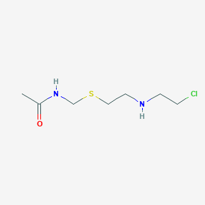 molecular formula C7H15ClN2OS B13057385 N-(((2-((2-Chloroethyl)amino)ethyl)thio)methyl)acetamide 