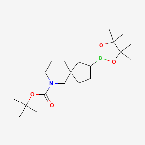 molecular formula C20H36BNO4 B13057434 Tert-butyl 2-(4,4,5,5-tetramethyl-1,3,2-dioxaborolan-2-YL)-7-azaspiro[4.5]decane-7-carboxylate 