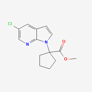 molecular formula C14H15ClN2O2 B13057450 Methyl 1-(5-chloropyrrolo[2,3-b]pyridin-1-yl)cyclopentane-1-carboxylate CAS No. 1638768-95-2