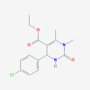 molecular formula C15H17ClN2O3 B1305752 Ethyl 4-(4-chlorophenyl)-1,6-dimethyl-2-oxo-1,2,3,4-tetrahydro-5-pyrimidinecarboxylate CAS No. 302821-62-1