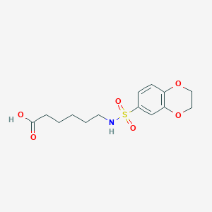 molecular formula C14H19NO6S B1305753 6-(2,3-Dihydro-benzo[1,4]dioxine-6-sulfonylamino)-hexanoic acid CAS No. 304694-75-5