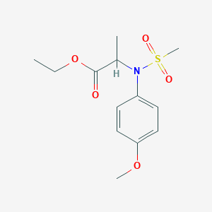 molecular formula C13H19NO5S B1305755 Ethyl N-(4-methoxyphenyl)-N-(methylsulfonyl)alaninate CAS No. 5628-09-1