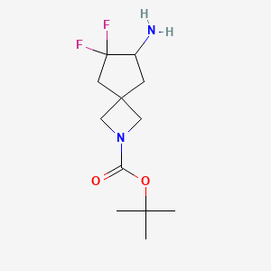 molecular formula C12H20F2N2O2 B13057559 tert-Butyl7-amino-6,6-difluoro-2-azaspiro[3.4]octane-2-carboxylate 
