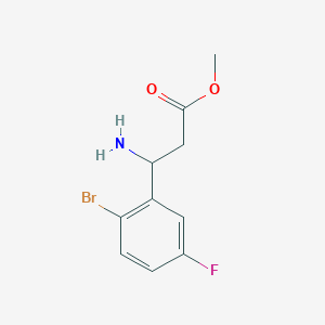 molecular formula C10H11BrFNO2 B13057589 Methyl3-amino-3-(2-bromo-5-fluorophenyl)propanoatehcl 