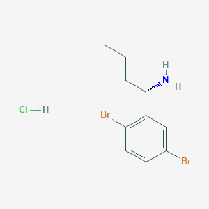 molecular formula C10H14Br2ClN B13057652 (S)-1-(2,5-Dibromophenyl)butan-1-amine hcl 