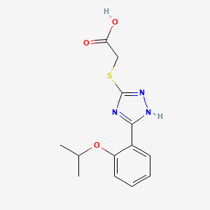 molecular formula C13H15N3O3S B1305780 [5-(2-Isopropoxy-phenyl)-4H-[1,2,4]triazol-3-yl-sulfanyl]acetic acid CAS No. 50616-44-9