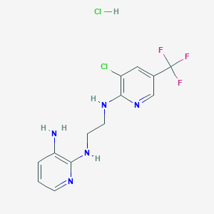 molecular formula C13H14Cl2F3N5 B13057830 N2-(2-(3-chloro-5-(trifluoromethyl)pyridin-2-ylamino)ethyl)pyridine-2,3-diamine hydrochloride 