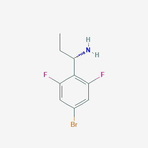 molecular formula C9H10BrF2N B13057901 (S)-1-(4-Bromo-2,6-difluorophenyl)propan-1-amine 