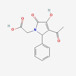 molecular formula C14H13NO5 B1305792 (3-Acetyl-4-hydroxy-5-oxo-2-phenyl-2,5-dihydro-pyrrol-1-yl)acetic acid CAS No. 220128-11-0