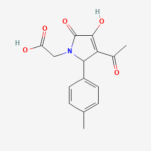 molecular formula C15H15NO5 B1305793 (3-Acetyl-4-hydroxy-5-oxo-2-p-tolyl-2,5-dihydro-pyrrol-1-yl)-acetic acid CAS No. 332022-22-7