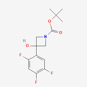 molecular formula C14H16F3NO3 B13057976 tert-Butyl 3-hydroxy-3-(2,4,5-trifluorophenyl)azetidine-1-carboxylate 