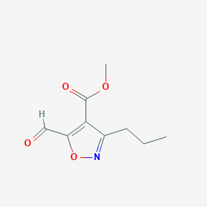 molecular formula C9H11NO4 B13057988 Methyl 5-formyl-3-propylisoxazole-4-carboxylate 