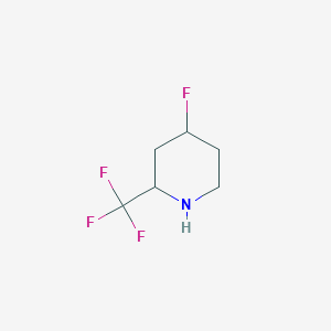 molecular formula C6H9F4N B13058071 4-Fluoro-2-(trifluoromethyl)piperidine 