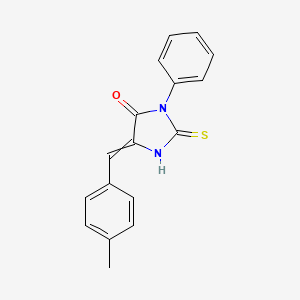molecular formula C17H14N2OS B1305811 5-[(4-Methylphenyl)methylidene]-3-phenyl-2-sulfanylideneimidazolidin-4-one 