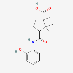 molecular formula C16H21NO4 B1305814 3-(2-Hydroxy-phenylcarbamoyl)-1,2,2-trimethyl-cyclopentanecarboxylic acid CAS No. 5968-14-9