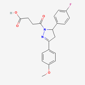 molecular formula C20H19FN2O4 B1305816 4-[5-(4-Fluoro-phenyl)-3-(4-methoxy-phenyl)-4,5-dihydro-pyrazol-1-yl]-4-oxo-butyric acid CAS No. 337482-93-6