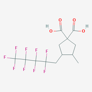 molecular formula C13H13F9O4 B1305817 3-methyl-4-(2,2,3,3,4,4,5,5,5-nonafluoropentyl)cyclopentane-1,1-dicarboxylic Acid CAS No. 20116-32-9