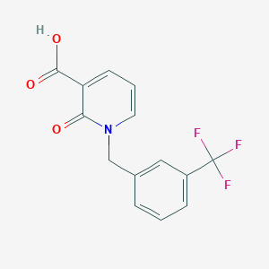 molecular formula C14H10F3NO3 B1305825 2-Oxo-1-[3-(Trifluoromethyl)Benzyl]-1,2-Dihydro-3-Pyridinecarboxylic Acid CAS No. 338754-66-8