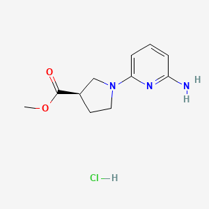 molecular formula C11H16ClN3O2 B13058451 Methyl (R)-1-(6-aminopyridin-2-YL)pyrrolidine-3-carboxylate hcl 