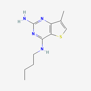 molecular formula C11H16N4S B13058456 N4-Butyl-7-methylthieno[3,2-D]pyrimidine-2,4-diamine 