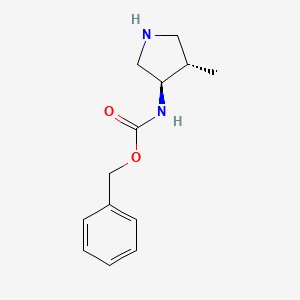 molecular formula C13H18N2O2 B13058519 Benzyl ((3R,4S)-4-methylpyrrolidin-3-yl)carbamate 