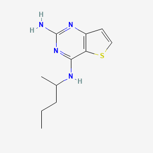 molecular formula C11H16N4S B13058536 N4-(Pentan-2-YL)thieno[3,2-D]pyrimidine-2,4-diamine 