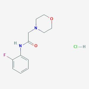molecular formula C12H16ClFN2O2 B130586 4-Morpholineacetamide, N-(2-fluorophenyl)-, monohydrochloride CAS No. 143579-16-2