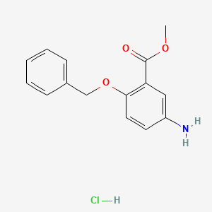molecular formula C15H16ClNO3 B13058619 Methyl 5-amino-2-(benzyloxy)benzoate hydrochloride 