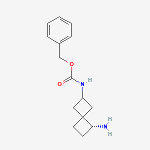 molecular formula C15H20N2O2 B13058623 Benzyl ((2S,4r,5R)-5-aminospiro[3.3]heptan-2-yl)carbamate 