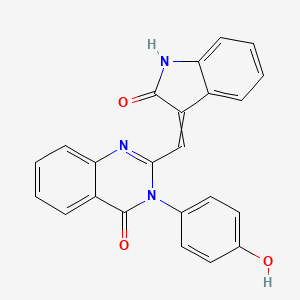 molecular formula C23H15N3O3 B1305868 3-(4-hydroxyphenyl)-2-[(2-oxo-1,2-dihydro-3H-indol-3-ylidene)methyl]quinazolin-4(3H)-one 