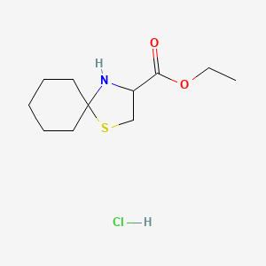 molecular formula C11H20ClNO2S B13058702 Ethyl1-thia-4-azaspiro[4.5]decane-3-carboxylatehydrochloride 