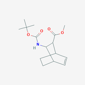 molecular formula C15H23NO4 B13058720 Methyl 3-[(2-methylpropan-2-yl)oxycarbonylamino]bicyclo[2.2.2]oct-5-ene-2-carboxylate 