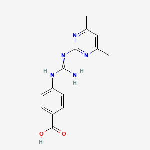 molecular formula C14H15N5O2 B1305876 4-[[N'-(4,6-dimethylpyrimidin-2-yl)carbamimidoyl]amino]benzoic acid CAS No. 354994-01-7