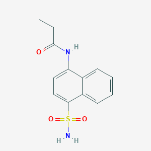 molecular formula C13H14N2O3S B13058771 N-(4-sulfamoylnaphthalen-1-yl)propanamide 