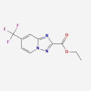 molecular formula C10H8F3N3O2 B13058777 Ethyl 7-(trifluoromethyl)-[1,2,4]triazolo[1,5-a]pyridine-2-carboxylate 