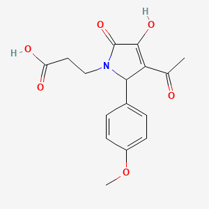 molecular formula C16H17NO6 B1305883 3-(3-Acetyl-4-hydroxy-2-(4-methoxyphenyl)-5-oxo-2,5-dihydro-1H-pyrrol-1-yl)propanoic acid CAS No. 370584-35-3
