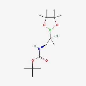 molecular formula C14H26BNO4 B13058841 tert-ButylN-[cis-2-(tetramethyl-1,3,2-dioxaborolan-2-yl)cyclopropyl]carbamate 