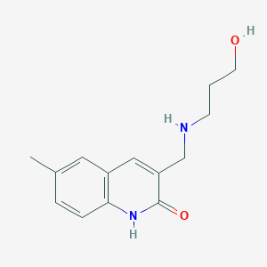 molecular formula C14H18N2O2 B1305887 3-[(3-Hydroxy-propylamino)-methyl]-6-methyl-1H-quinolin-2-one CAS No. 333411-70-4