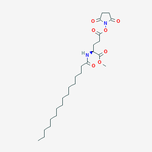 molecular formula C26H44N2O7 B13058904 Palm-L-Glu(OSu)-Ome 