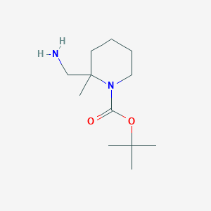 molecular formula C12H24N2O2 B13058915 tert-Butyl 2-(aminomethyl)-2-methylpiperidine-1-carboxylate 