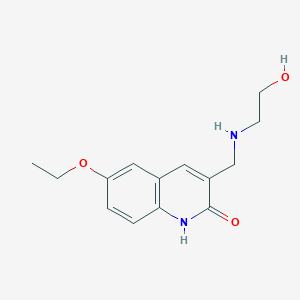 molecular formula C14H18N2O3 B1305893 6-Ethoxy-3-[(2-hydroxy-ethylamino)-methyl]-1H-quinolin-2-one CAS No. 462066-93-9