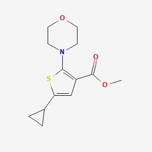 molecular formula C13H17NO3S B13058974 Methyl 5-cyclopropyl-2-morpholinothiophene-3-carboxylate 