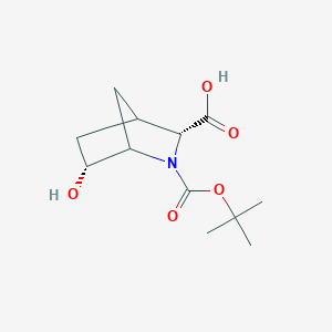 molecular formula C12H19NO5 B13059160 Racemic-(1S,3S,4R,6S)-2-(Tert-Butoxycarbonyl)-6-Hydroxy-2-Azabicyclo[2.2.1]Heptane-3-CarboxylicAcid 