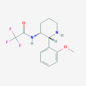 molecular formula C14H17F3N2O2 B13059197 Rac-2,2,2-trifluoro-N-[(2R,3R)-2-(2-methoxyphenyl)piperidin-3-yl]acetamide 