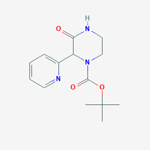 molecular formula C14H19N3O3 B13059254 Tert-butyl 3-oxo-2-(pyridin-2-yl)piperazine-1-carboxylate 