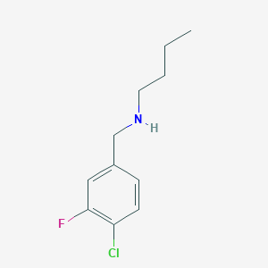 molecular formula C11H15ClFN B13059262 Butyl[(4-chloro-3-fluorophenyl)methyl]amine 