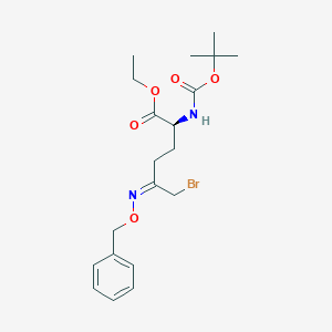 molecular formula C20H29BrN2O5 B13059327 ethyl (2S,5Z)-6-bromo-2-[(2-methylpropan-2-yl)oxycarbonylamino]-5-phenylmethoxyiminohexanoate 