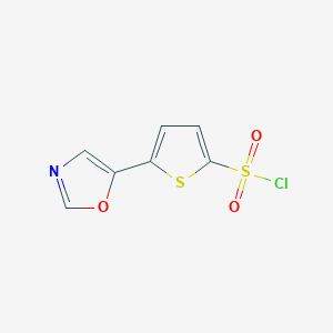 molecular formula C7H4ClNO3S2 B1305937 5-(1,3-Oxazol-5-Yl)-2-Thiophenesulfonyl Chloride CAS No. 321309-40-4