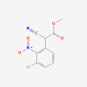 molecular formula C10H7ClN2O4 B13059460 Methyl 2-(3-chloro-2-nitrophenyl)-2-cyanoacetate 