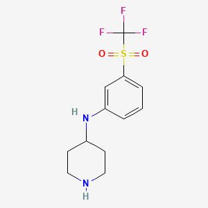 molecular formula C12H15F3N2O2S B1305947 N-(3-((Trifluoromethyl)sulfonyl)phenyl)piperidin-4-amine CAS No. 387350-88-1